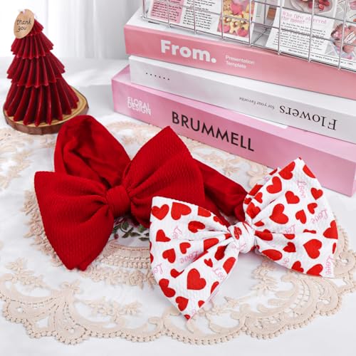 Lanmerry Valentines Baby Bow Headbands 2Pcs 1