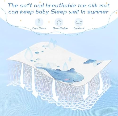 Cooling Baby Mattress Pad with Waterproof Protection 28x52