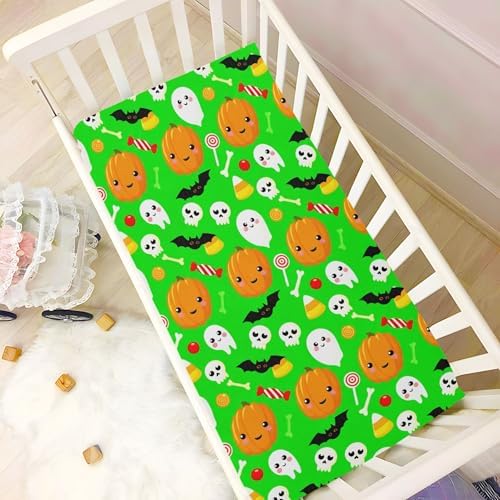 Qilmy Halloween Fitted Crib Sheet for Baby Soft and Breathable
