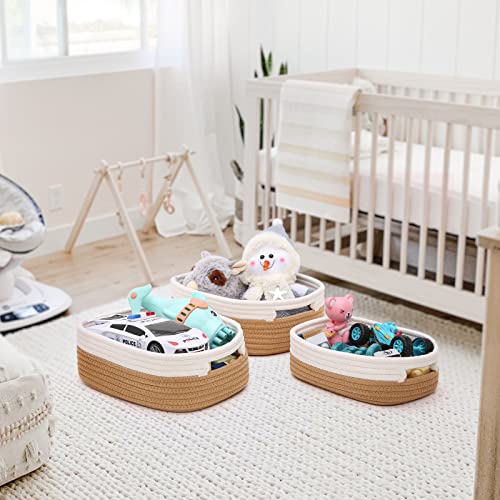 7 Piece Cotton Woven Basket Set - WhiteJute