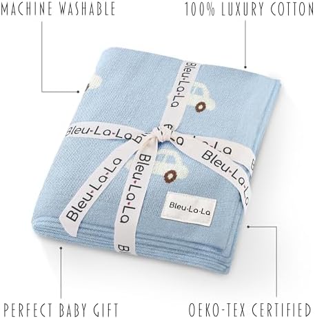 Bleu La La Baby Blanket for Boys 100 Cotton