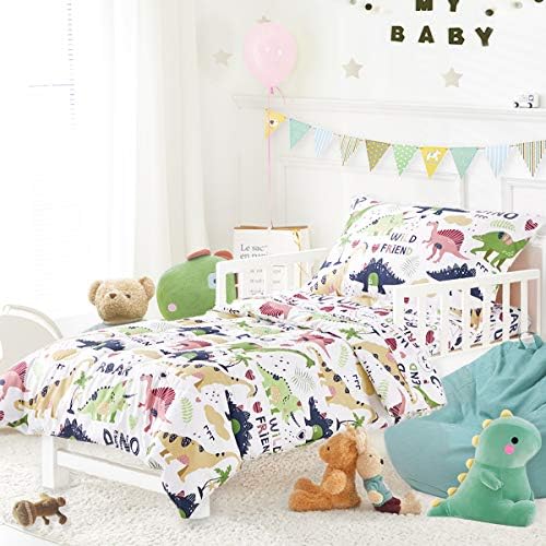 Joyreap 4 Piece Toddler Bedding Set Dinosaur Theme