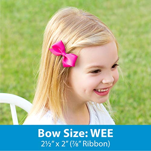 Wee Ones Girls Plain Wrap Classic Grosgrain Hair Bow with WeeStay Clip