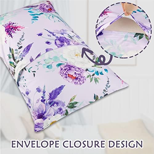 CARUILI Toddler Pillowcase 2 Pack Purple Floral