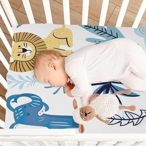 Wajiw Crib Sheets for Girls Boys Soft Breathable Fitted 28x52In
