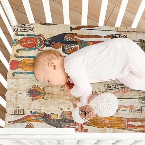 Wajiw Egyptian Figures Crib Sheets for Girls and Boys 1