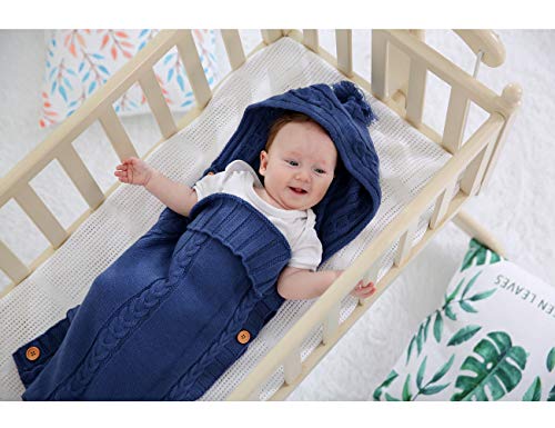 XMWEALTHY Dark Blue Baby Swaddle Blanket Wrap 0-6 Month