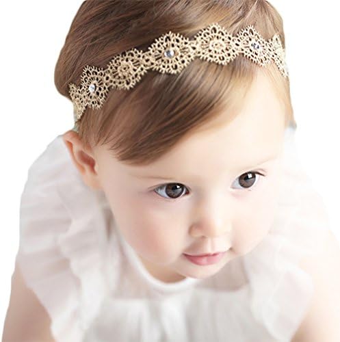 DANMY Baby Girl Elastic Headband with Rhinestone Design