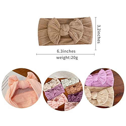 Jralon 12PCS Soft Nylon Headbands for Baby Girls