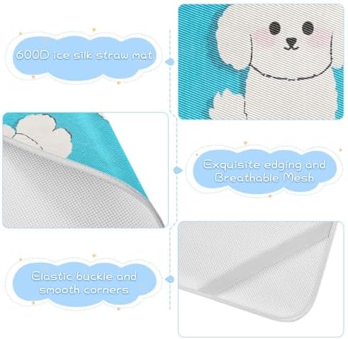 Cute Cartoon Bichon Frise Cooling Mattress Pad for Baby Toddler