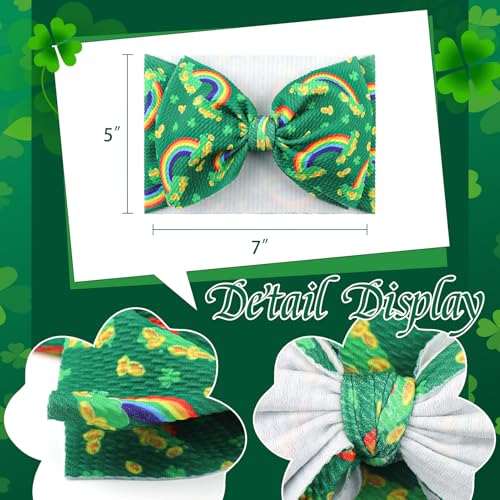 YanJie St Patricks Day Clover Headband with Green Bow