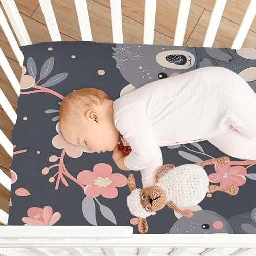 Wajiw Koala Crib Sheets for Girls Boys Soft Breathable Fitted
