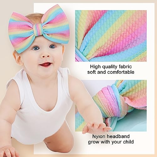 ONENINEDREAM 6 Large Tied Bow Baby Headbands