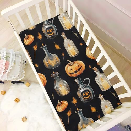 Qilmy Halloween Crib Sheet for Baby Soft and Breathable