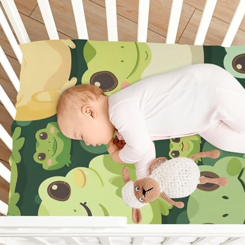 Wajiw Frogs Crib Sheets Soft Breathable Fitted 1