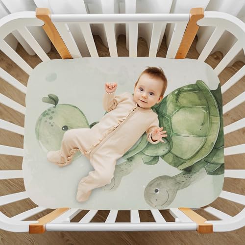 Wajiw Turtle Crib Sheets for Soft and Breathable Sleep