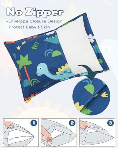 ALVABABY Toddler Pillowcases 2 Pack Organic Cotton Travel Pillow Covers for Kids