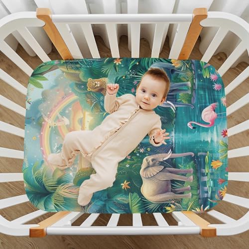 Wajiw Crib Sheets Soft Breathable Fitted 28x52In