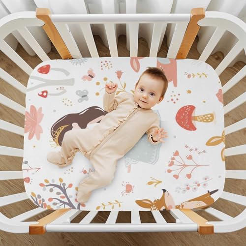 Wajiw Cute Princesses Crib Sheets for Girls and Boys