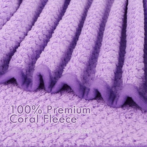 Orighty Baby Hooded Towel with 5 Washcloths Purple