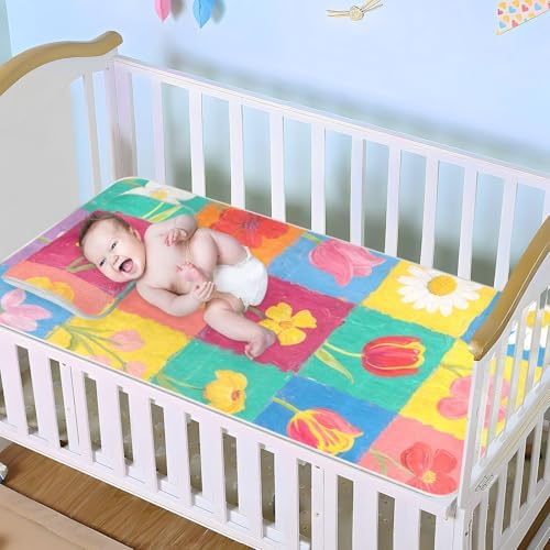 Cooling Baby Waterproof Crib Mattress Pad 28x52 Reusable 1