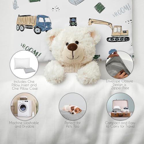 Sweet Jojo Designs Construction Truck Baby Pillow 12x8 in