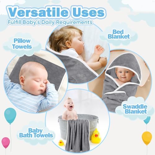 Orighty Baby Hooded Towel 6 Pack Grey