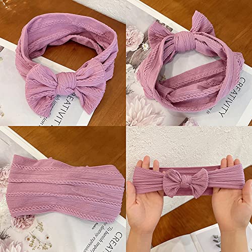 Jralon 12PCS Soft Nylon Headbands for Baby Girls