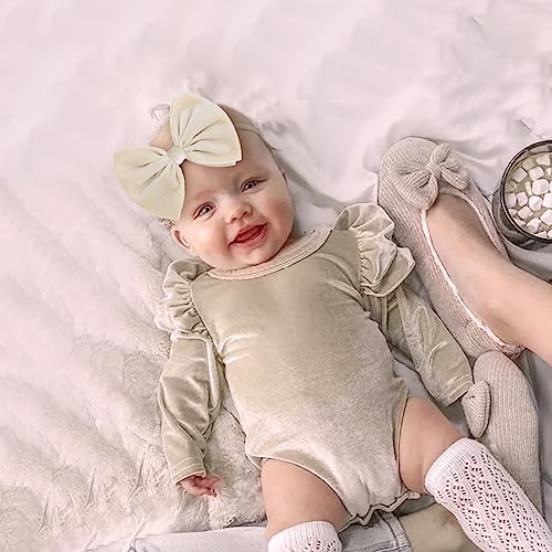 YanJie Velvet Baby Headbands 6 Pack for Newborn Girls