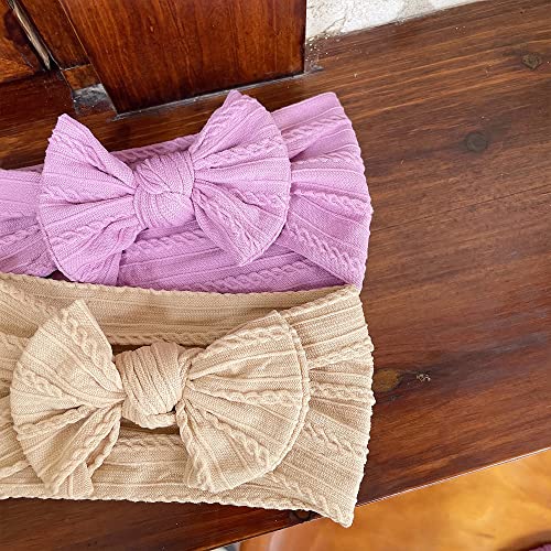 Jralon 12PCS Soft Nylon Headbands for Baby Girls