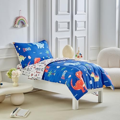 UOZZI Dinosaur Toddler Bedding Set Navy 4P