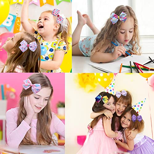 Eyegla 5 Inch Hair Bows for Girls Pack of 12