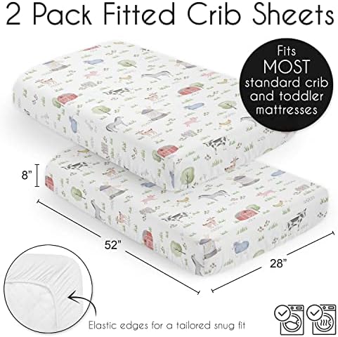 Sweet Jojo Designs Farm Animals Crib Sheet Set 2pc