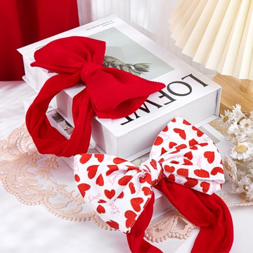Lanmerry Valentines Baby Bow Headbands 2Pcs 1