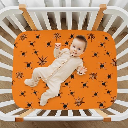 Qilmy Halloween Fitted Crib Sheet for Baby Sleep and Play