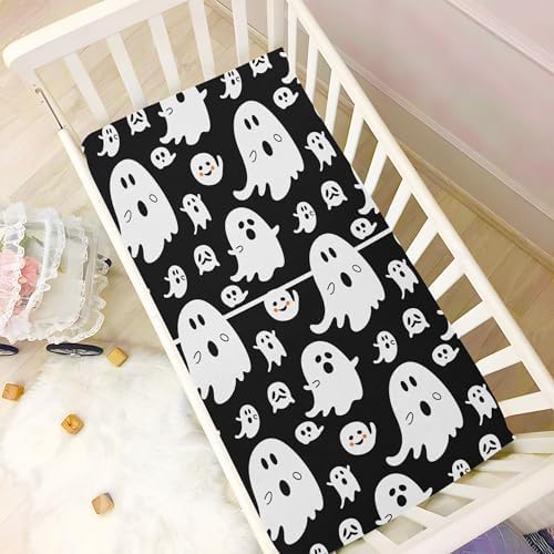 Qilmy Halloween Ghosts Fitted Crib Sheet for Kids 1