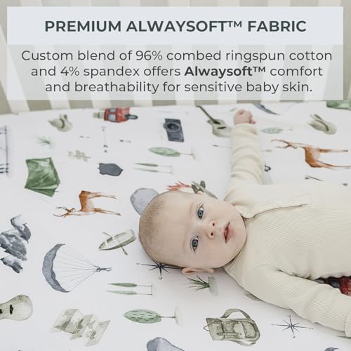 Pobibaby 2 Pack Baby Boy Crib Sheets - Woodland Design