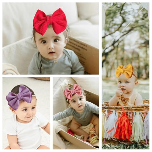 Hjiaruiky 5 Inch Baby Headbands with Big Bows for Girls