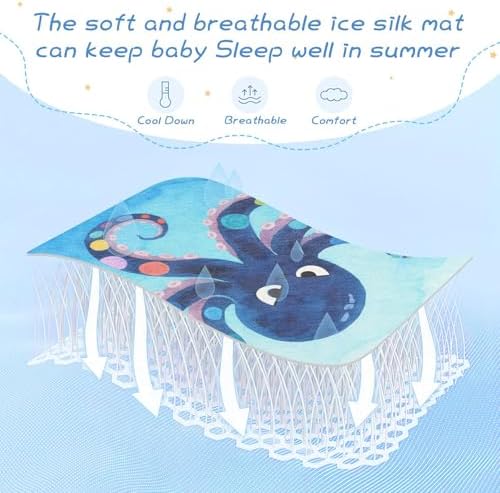 Cooling Marine Animal Mattress Pad Protector 28x52