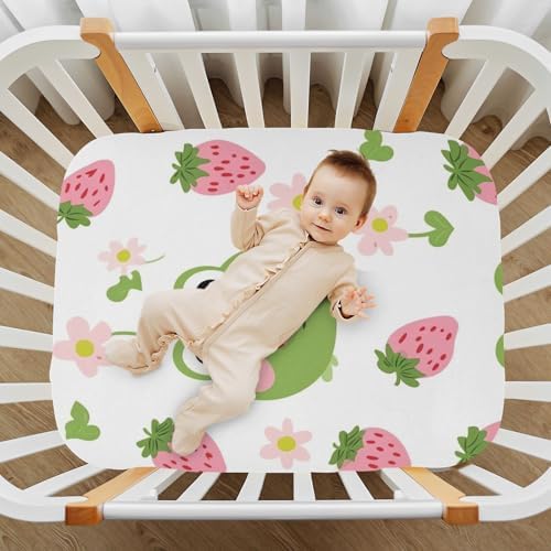 Wajiw Frogs Crib Sheets Soft Breathable Fitted