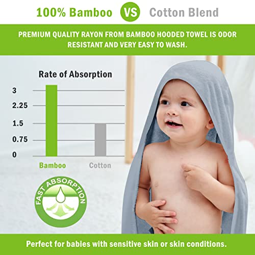 Cosy Family 3 Pack Baby Hooded Towels - Ultra Soft Grey