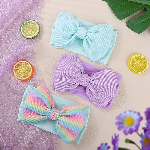 ONENINEDREAM 6 Large Tied Bow Baby Headbands