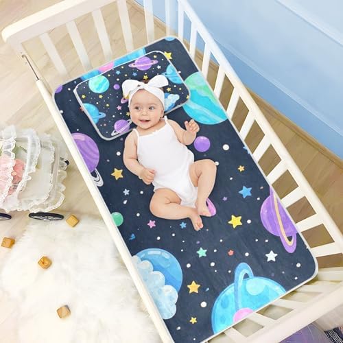 Cooling Baby Mattress Pad Waterproof 28x52 Reusable for Crib and Toddler