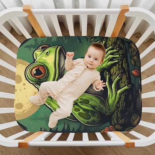 Wajiw Frog Crib Sheets Soft Breathable Fitted 1