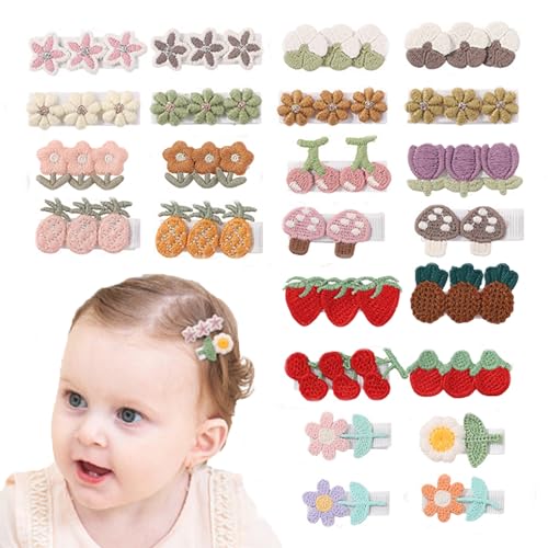 24 Pack Baby Girls Hair Clips with Fully Lined Barrettes