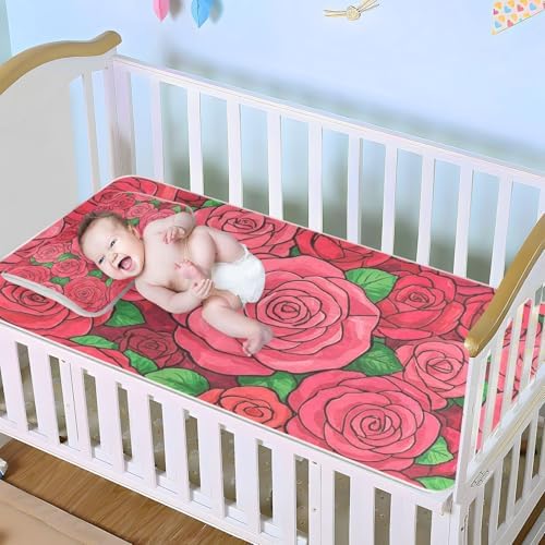 Cooling Baby Mattress Protector 28 x 52 Inch Washable Crib Pad