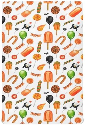 Qilmy Halloween Fitted Crib Sheet for Baby Soft Breathable 28x52in