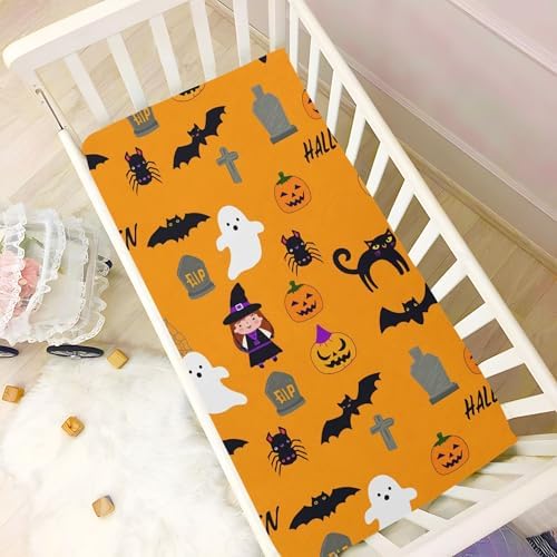 Qilmy Halloween Bats Fitted Crib Sheet for Baby