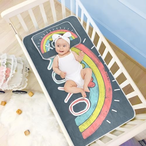 XOXO Hugs Kisses Cooling Baby Crib Mattress Protector 28x52