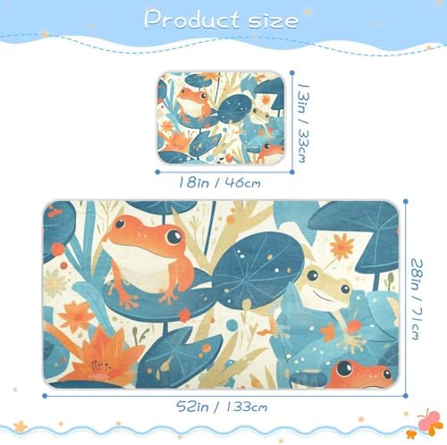 Fresh Spring Cute Frogs Cooling Baby Crib Mattress Pad 28x52